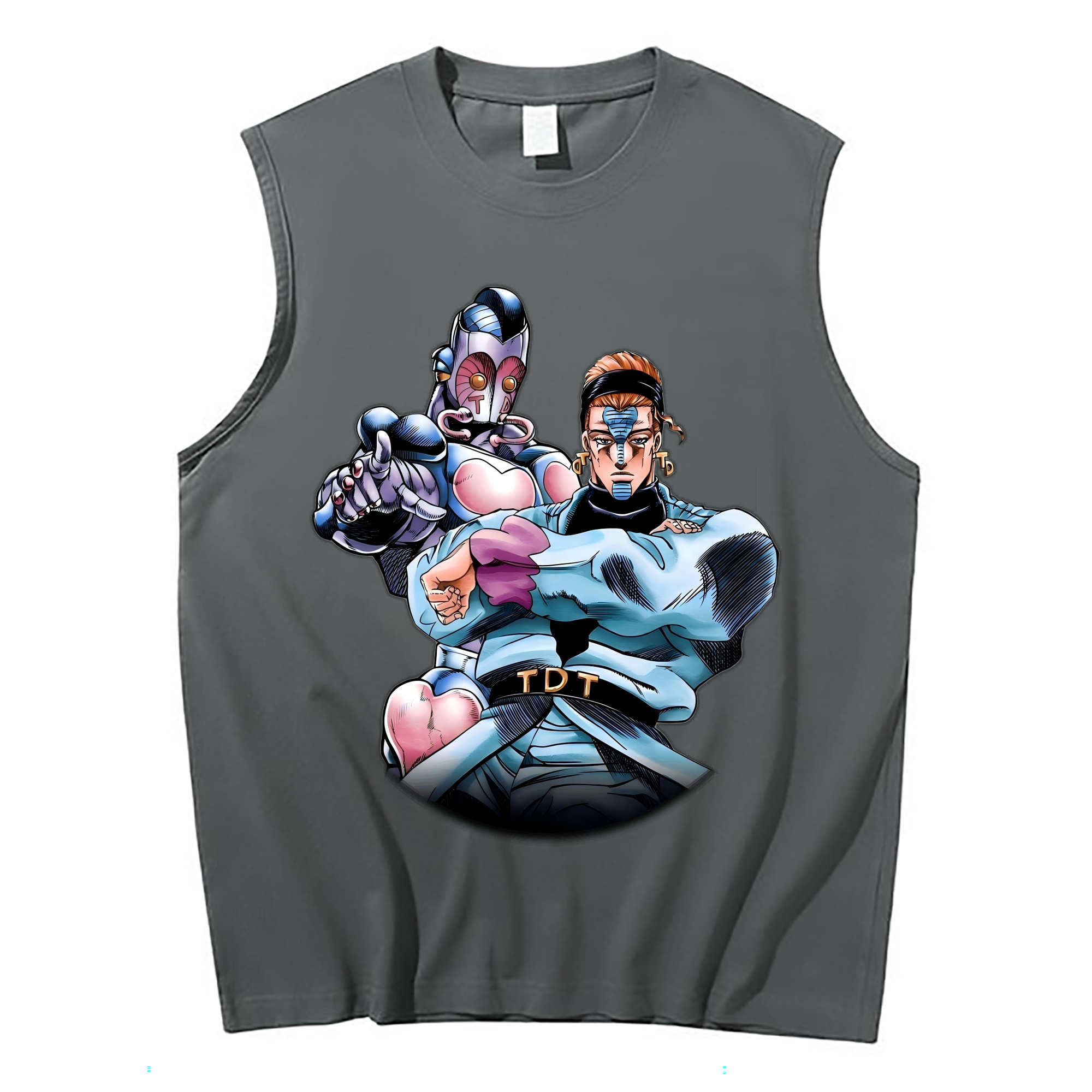 （画像用） ジョジョの奇妙な冒険 ひがしかた じょうすけ JoJo's Bizarre Adventure Higashikata Josuke コットン100％タンクトップ（フロントプリント）